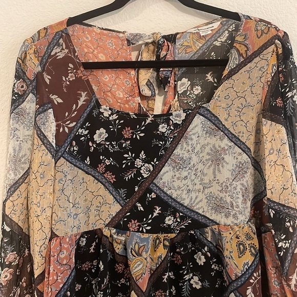 American Eagle Women’s Mesh Tunic Medium Paisley Floral Bohemian Hippie - Picture 6 of 17